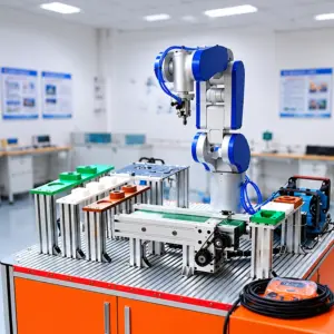 Integrated Industrial Robot Training Workstation