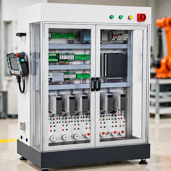 Electrical control training cabinet for industrial robot maintenance