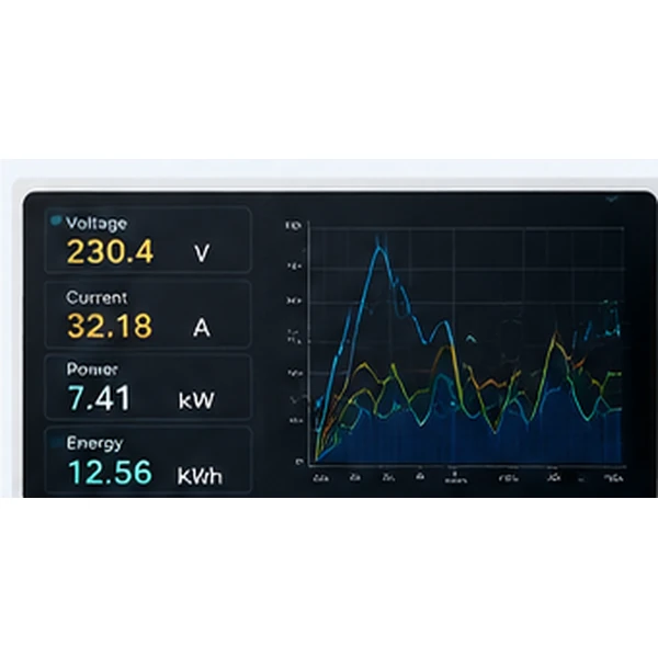 Live electrical measurement and load testing on an EV charging performance workbench