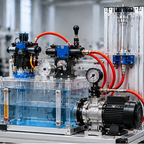 Hydraulic Training for Transparent Hydraulic & Pneumatic PLC Training Platform