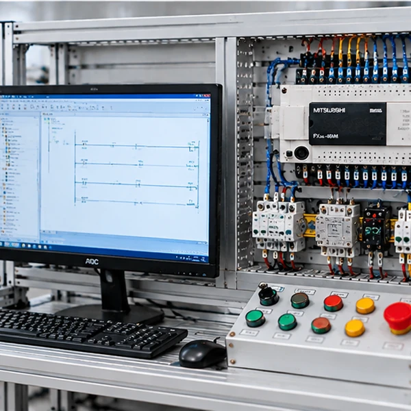 PLC & Computer Communication for Transparent Hydraulic & Pneumatic PLC Training Platform